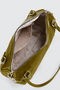 Women's Emerald Green Shiny Faux Leather Crossbody Zippered Lined Bowling Shoulder Bag - 7