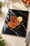 Black Marble Patterned Tempered Glass Cutting Board 25X35 cm - 3