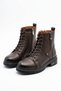 Turesa zippered star detail side zip women's genuine leather boots - coffee tan - 6