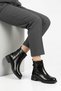 Feran side buckle crocodile detail women's boot - black crocodile