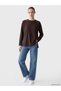 Özmarka New Season Brown Crew Neck Women's Sweatshirt - 2