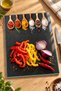 Kitchen Patterned Tempered Glass Cutting Board 25X35 cm Floral and Textured Presentation Board - 4