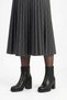 Yenal women's heeled boot with side elastic and zipper - black leather - 3