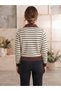 Women's Striped Polo Collar Half-Zip Knit Sweater - 3