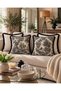 Set of 4 French Garden Design Double-Sided Tufted Throw Pillow Covers, Premium Textured Black Tufted Decorative Pillow Covers Aura Series French Country - 2
