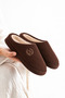 Unisex embroidered velvet soft sole fur-lined slippers - 3
