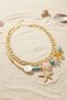 Gold Color Bohemian Women's Necklace with Starfish Figure and Natural Stone Detail Tg27Bko11162 - 2