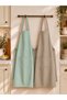 Kitchen Apron Set of 2 Stain-Resistant Water-Repellent Fabric in Min and Mink Colors Plain Double Kitchen Aprons - 2