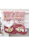 Pink Christmas Stockings 3 Packs 16 Inch Xmas Stocking Sparkling Sequined Cuff with Santa/Snowman/Reindeer Dolls for Kids Family Fireplace Holiday Christmas Party Decorations - 2