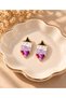 Women's Geometric Marble Pattern Large Earrings - 3