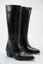 Women's Almelo Short Heeled Zippered Pull-On Cowboy Boots - Black-Patent Leather