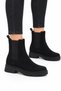 Women's Black Suede Chelsea Boots - Thick Soled Casual Boots - 3