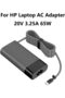 شاحن USB C بقوة 65 واط لأجهزة HP، بديل محول التيار المتردد، 20 فولت 3.25 أمبير - 2