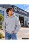 Men's Melange Basic Hooded Sweatshirt - Draped Comfortable Fit Sweatshirt with Kangaroo Pockets