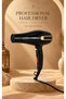Glossy Black Gold Accent Ionic Hair Blower, Multi Heat Speed Settings Professional Hair Dryer - 2