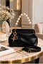 Women's Pearl Handle Vintage Bag with Gold Buckle and Star Accessories, Stylish Handbag with Shoulder Strap - 8