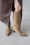 Hend Women's Genuine Leather Suede Boots Rome Beige Suede - 3