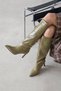 Judd Women's Wrinkled Leather Boots Olive - 2