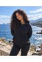Women's Melange Basic Hooded Sweatshirt - Flowy Comfortable Cut Sweatshirt with Kangaroo Pockets