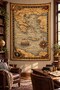 Ancient Greece Aegean Map Compass Vintage Digital Printed Stain Resistant Washable Fabric Wall Covering Wall Tapestry Decorative Tapestry - 3