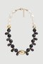 Pearl-Look Bead Necklace - Black - 2