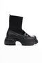 Women's Patent Leather Detailed Sock Boots with Flexible Heel and Thick Sole Casual Shoes - 3