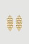 Knitted Look Dangle Earrings - Gold - 2
