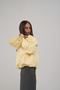 Positano Drawstring Detail Yellow Bomber Jacket - 4
