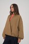 Belarus V-Neck Camel Bomber Jacket - 3