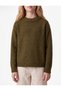 Long Sleeve Crew Neck Wool Blend Knit Sweater - 3