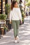 Reflect Your Attitude - Women's Letter Print Boat Neck Sweatshirt and Elastic Cuff Pants Two-Piece Set - 3