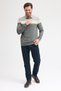 Men's Polo Neck Long Sleeve Sweatshirt - 8