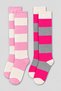 Women's 2-Pack Knee-Length Striped Long Socks – Colorful and Sporty
