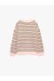 Long Sleeve Crew Neck Striped Sweater - 6