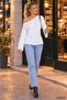 Modern Asymmetry - Women's One-Shoulder Open Draped Wide-Sleeve Modal Blouse - 2