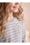 Girls & Baby Winter Seasonal 100% Cotton 2 Yarn Sweetest Bloom Floral & Striped Ribbed Long Sleeve Pajama & Tracksuit Set Gray - 3