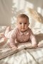 Mila Bebe Collared Ribbed Cotton Dusty Rose Baby Girl Set - 2-Piece Top and Bottom Set with Hedgehog and Bow Detail - 3