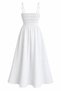 White Elastic Waist Detail Strap Dress - 2Y2310 - 2