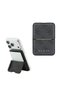 Licensed 4g Patterned Text Logo Pop-Up Magnetic Stand Pu Card Holder Black