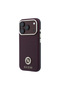 iPhone 18 Pro Max Case Licensed M-Safe Featured Pu Stone Metal 4g and Text Logo Cover Burgundy - 2