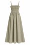 Khaki Elastic Detailed Strap Dress - 2Y2310 - 2