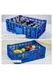 Plastic Storage Box 52L, Collapsible Folding Storage Crate 60 x 40 x 22 cm, Stackable Reinforced-Wall Organiser Bin for Wardrobe Garage Car Boot Pantry, 1 Pack - 3