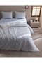Philibert Double 100% Cotton Ranforce Printed Elastic Duvet Cover Set - Blue - 2