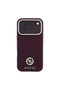 iPhone 18 Pro Max Case Licensed M-Safe Featured Pu Stone Metal 4g and Text Logo Cover Burgundy - 3