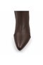 Women's Genuine Leather Zippered Long Boots with Block Heels - 3