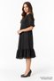 Crew Neck Embroidered Balloon Sleeve Midi Maternity Dress - 2