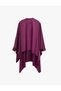Oversize Satin Poncho Cape Blouse with Stones, Asymmetrical Cut, Batwing Sleeves - 5