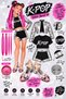 Kpop Huntrix Mira Costume - Leather Jacket - Shorts - Crop T-Shirt - Pink Light Mira Hair - Pink Hair Powder - Kpop Shoes - Face Stone - 7-Piece Set Birthday Party Wedding Girl's Jacket