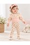 Floral Lace Ruffle 3-Piece Baby Girl Bodysuit, Leggings and Headband Set