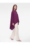 Oversize Satin Poncho Cape Blouse with Stones, Asymmetrical Cut, Batwing Sleeves - 2